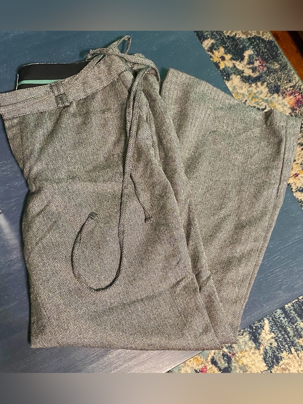 Old Navy Gray Herringbone Dress Pants